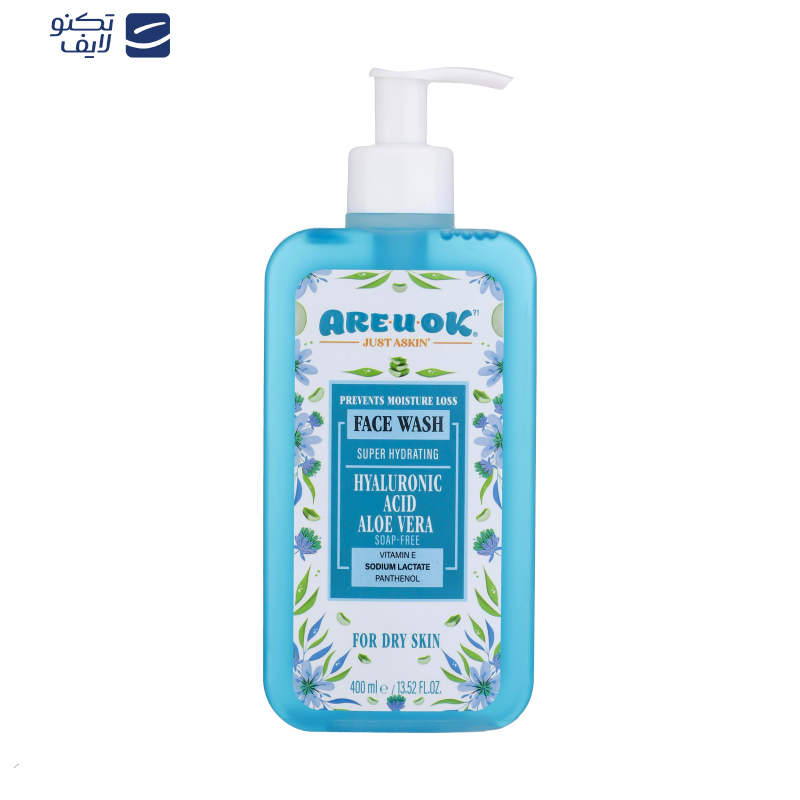 ژل شست‌وشوی صورت آریو اکی مدل فوق آبرسان مناسب پوست‌های خشک حجم 400 میلی‌لیتر