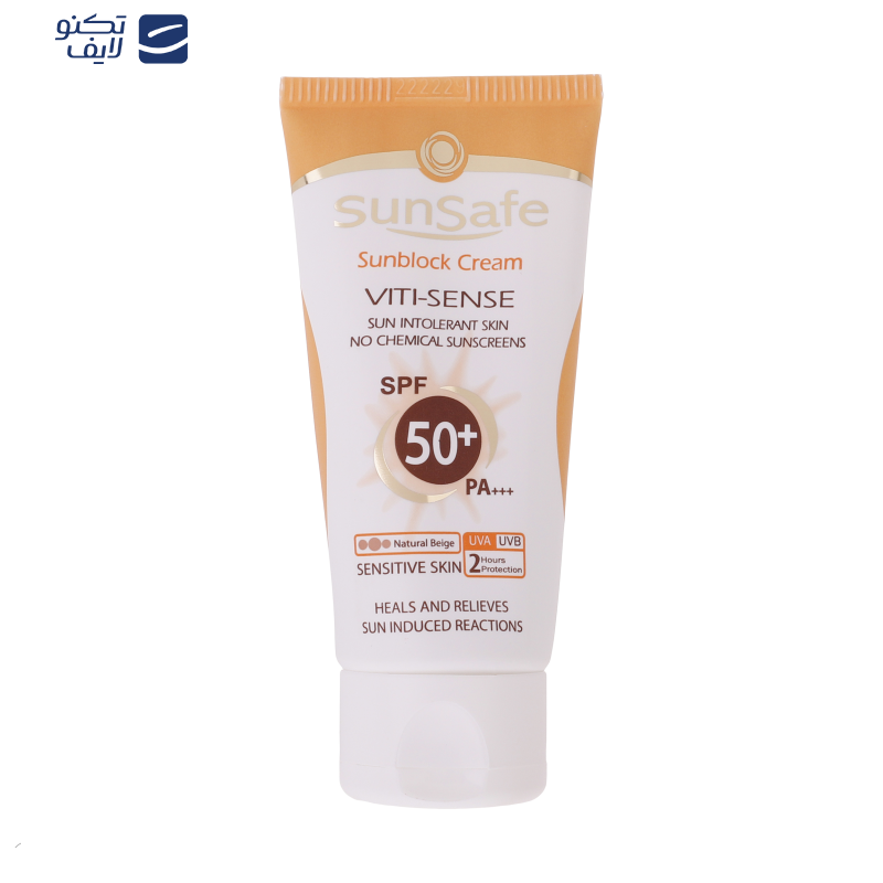 کرم ضد آفتاب رنگی سان سیف SPF 50 مدل Viti-Sense-02 مناسب پوستهای حساس حجم 50 میلی لیتر کرم ضد آفتاب رنگی سان سیف SPF 50 مدل Viti-Sense-02 مناسب پوستهای حساس حجم 50 میلی لیتر