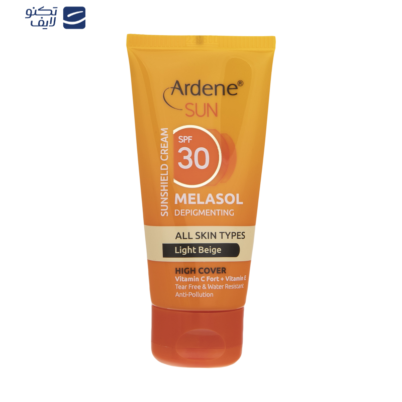 کرم ضد آفتاب رنگی آردن سان، SPF 30، مدل Light Beige، مناسب انواع پوست با تنالیته روشن و حجم 50 میلیلیتر، ضد آب، محافظتکننده در برابر اشعههای UVA و UVB، ضد لک، دارای فرمولاسیون ویتامینهای C و E، با ماندگاری 2 ساعته کرم ضد آفتاب رنگی آردن سان، SPF 30، مدل Light Beige، مناسب انواع پوست با تنالیته روشن و حجم 50 میلیلیتر، ضد آب، محافظتکننده در برابر اشعههای UVA و UVB، ضد لک، دارای فرمولاسیون ویتامینهای C و E، با ماندگاری 2 ساعته