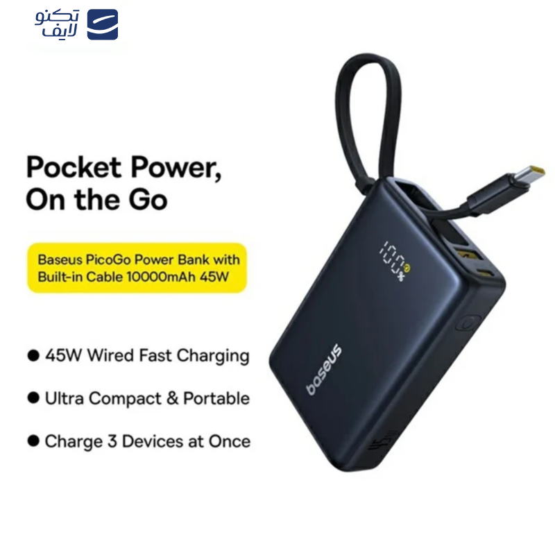 پاوربانک بیسوس مدل PicoGo 45W ظرفیت 10000 میلی آمپر ساعت پاوربانک بیسوس مدل PicoGo 45W ظرفیت 10000 میلی آمپر ساعت