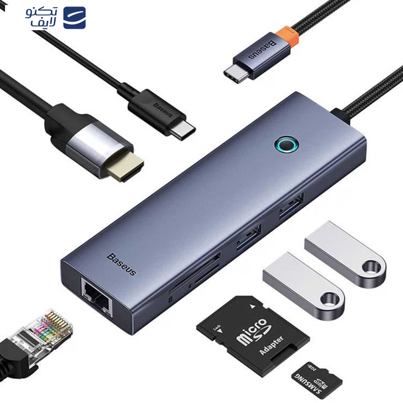 هاب 7 پورت USB-C باسئوس مدل BS-OH112 هاب 7 پورت USB-C باسئوس مدل BS-OH112