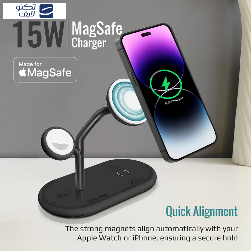 شارژر بی سیم پرومیت مدل SYNERGY.BLACK