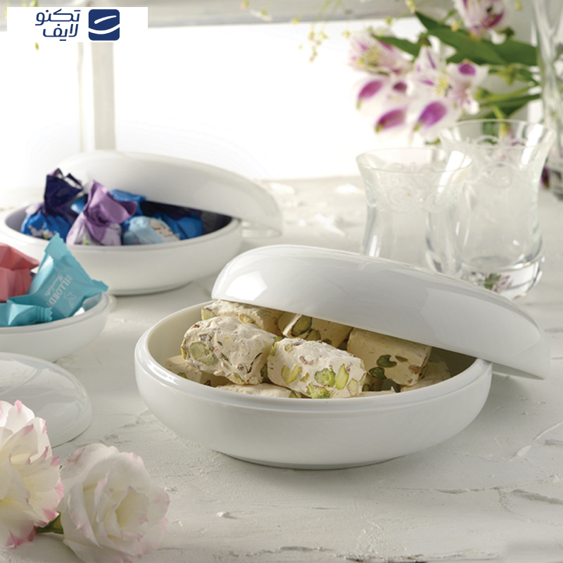 شکلات خوری چینی زرین ایران مدل 14 درجه سه سفید