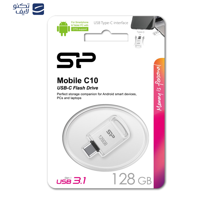 فلش مموری سیلیکون پاور مدل c10 ظرفیت 128 گیگابایت