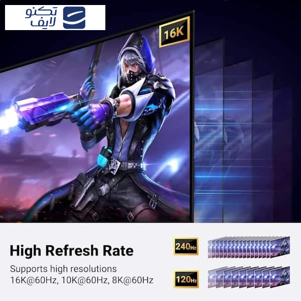 کابل DisplayPort 2.1 Male یوگرین مدل DP118 کد 15383 طول یک متر