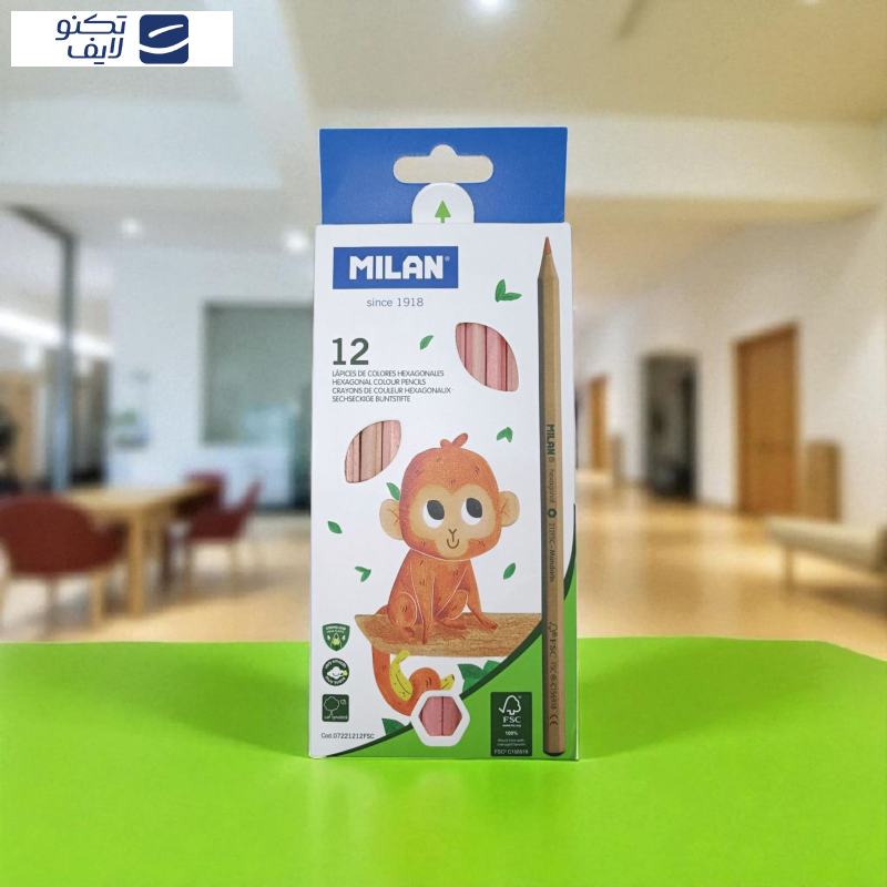 مداد رنگی 12 رنگ میلان مدل درختی مداد رنگی 12 رنگ میلان مدل درختی