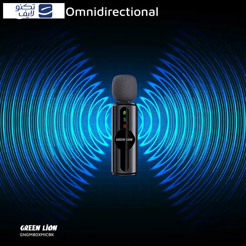 ست میکروفن بی سیم گرین لاین مدل GM-80X با درگاه اتصال لایتنینگ/AUX/USB-C