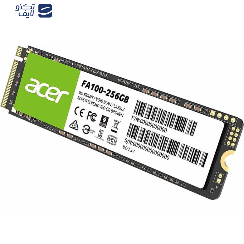 اس اس دی اینترنال PCIe Gen3 x4 ایسر مدل FA100 ظرفیت 256 گیگابایت