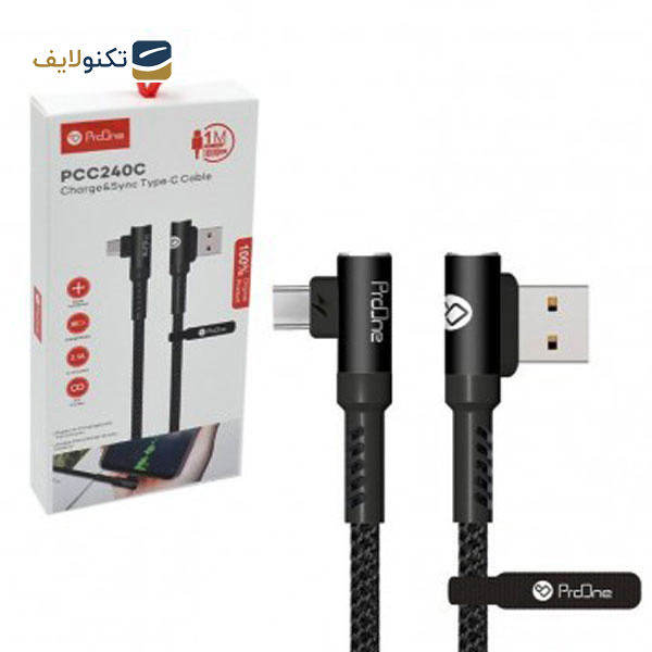 کابل تبدیل USB به USB-C پرووان مدل PCC240C طول 1 متر کابل تبدیل USB به USB-C پرووان مدل PCC240C طول 1 متر