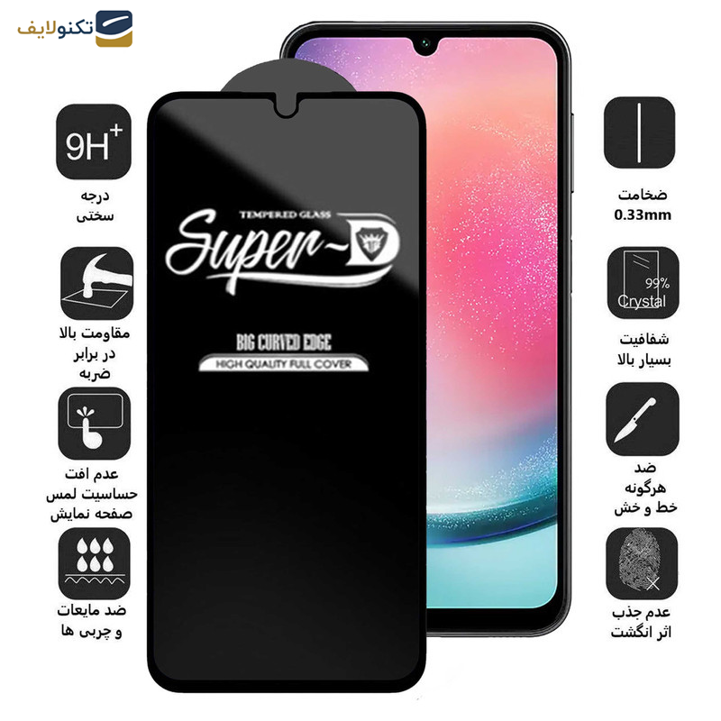 محافظ صفحه نمایش اپیکوی مدل Super 5D مناسب برای گوشی موبایل سامسونگ Galaxy A25 5G/ A24 4G/ A15 5G/4G محافظ صفحه نمایش اپیکوی مدل Super 5D مناسب برای گوشی موبایل سامسونگ Galaxy A25 5G/ A24 4G/ A15 5G/4G