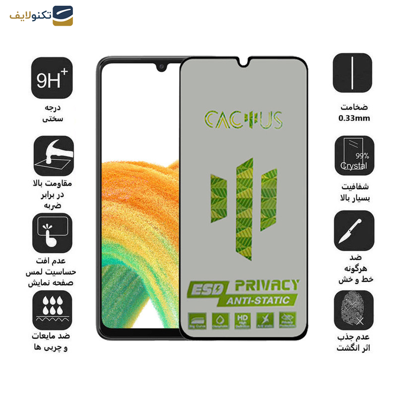 محافظ صفحه نمایش حریم شخصی اپیکوی مدل Cactus-ESD-Privacy مناسب برای گوشی موبایل سامسونگ Galaxy A33 /A32 4G/A31/A30S/A22 4G/A30/A50/A50s/A40s/A20/A12/M32 4G/M30s/F41/F22  محافظ صفحه نمایش حریم شخصی اپیکوی مدل Cactus-ESD-Privacy مناسب برای گوشی موبایل سامسونگ Galaxy A33 /A32 4G/A31/A30S/A22 4G/A30/A50/A50s/A40s/A20/A12/M32 4G/M30s/F41/F22