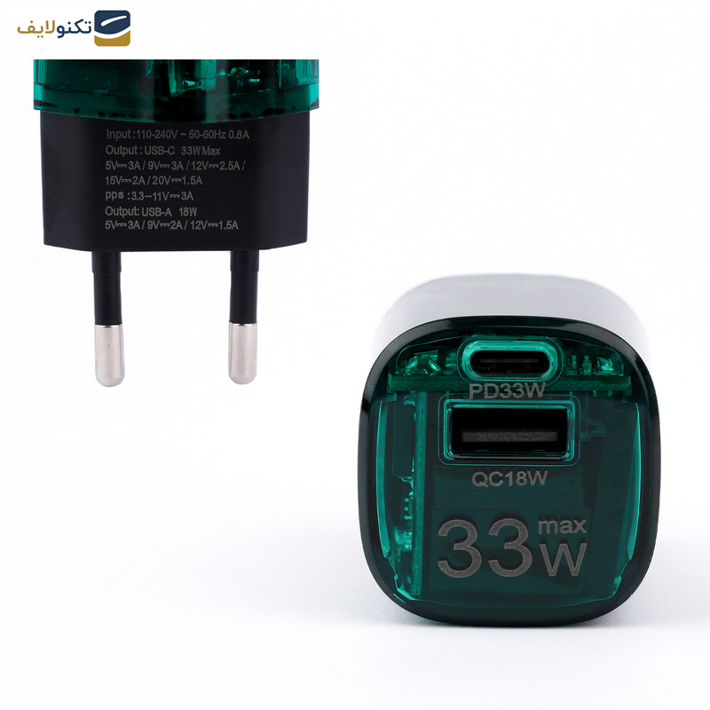 شارژر دیواری 33 وات کربی مدل CR-R102 GaN شارژر دیواری 33 وات کربی مدل CR-R102 GaN
