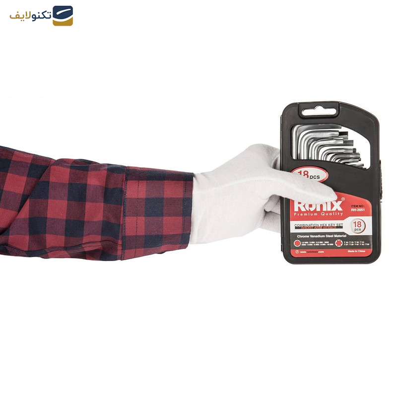 مجموعه 18 عددی آچار آلن و ستاره ای رونیکس مدل RX-2051 مجموعه 18 عددی آچار آلن و ستاره ای رونیکس مدل RX-2051