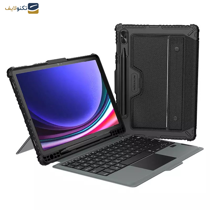 کیف کلاسوری کیبورددار نیلکین مدل Bumper Combo Backlit Keyboard مناسب برای تبلت سامسونگ Galaxy Tab S9 5G کیف کلاسوری کیبورددار نیلکین مدل Bumper Combo Backlit Keyboard مناسب برای تبلت سامسونگ Galaxy Tab S9 5G