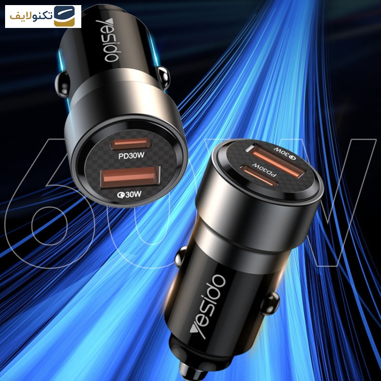 شارژر فندکی 60 وات یسیدو مدل Y54 به همراه کابل تبدیل لایتنینگ شارژر فندکی 60 وات یسیدو مدل Y54 به همراه کابل تبدیل لایتنینگ