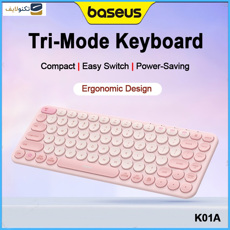 کیبورد بی سیم بیسوس مدل K01A B00955503413 Wireless Tri-Mode کیبورد بی سیم بیسوس مدل K01A B00955503413 Wireless Tri-Mode