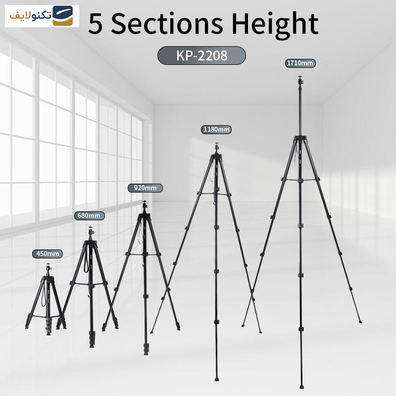 سه پایه دوربین جی ماری مدل KP-2208 سه پایه دوربین جی ماری مدل KP-2208