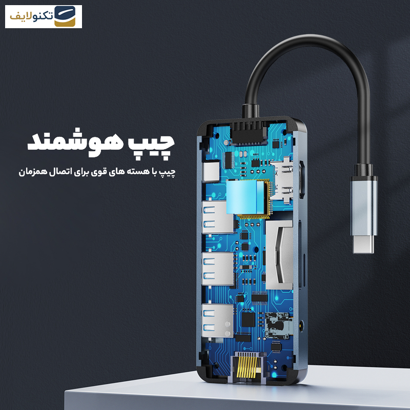 هاب 9 پورت USB-C ریمکس مدل RU-U91 هاب 9 پورت USB-C ریمکس مدل RU-U91