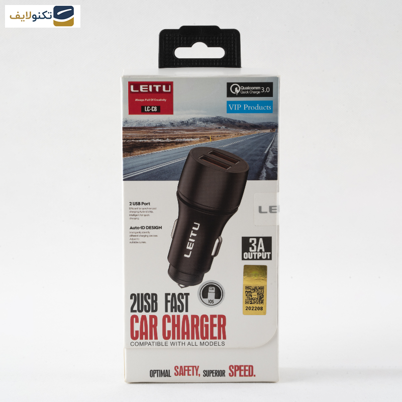 شارژر فندکی لیتو مدل LC-C8 به همراه کابل تبدیل لایتنینگ  شارژر فندکی لیتو مدل LC-C8 به همراه کابل تبدیل لایتنینگ