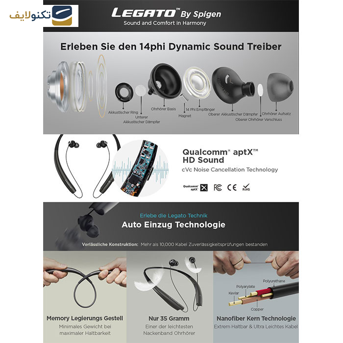 هدست اسپیگن مدل Legato Arc R72E هدست اسپیگن مدل Legato Arc R72E