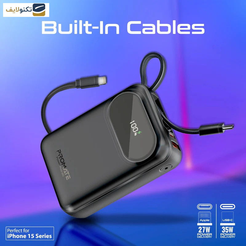 پاوربانک پرومیت مدل POWERPOD-20.BLK ظرفیت ۲۰۰۰۰ میلیآمپرساعت پاوربانک پرومیت مدل POWERPOD-20.BLK ظرفیت ۲۰۰۰۰ میلیآمپرساعت