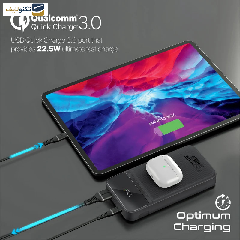 پاوربانک بی سیم پرومیت مدل AURATORQ-20.به ظرفیت 20000 میلی آمپر ساعت پاوربانک بی سیم پرومیت مدل AURATORQ-20.به ظرفیت 20000 میلی آمپر ساعت