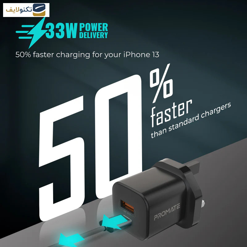شارژر دیواری 33 وات پرومیت مدل POWERPORT-33.BLK.EU شارژر دیواری 33 وات پرومیت مدل POWERPORT-33.BLK.EU