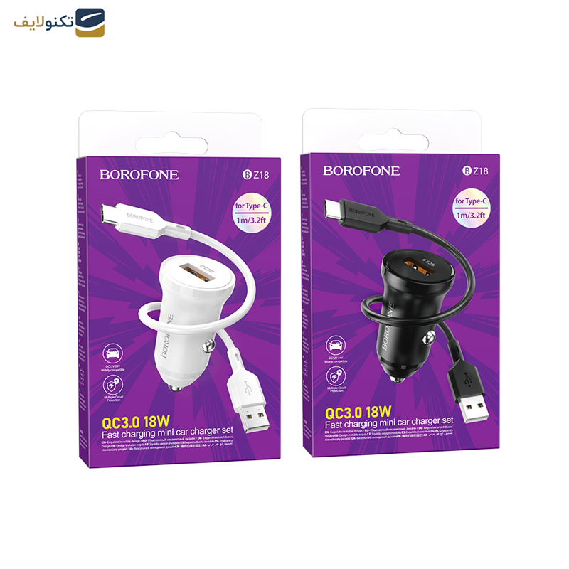 شارژر فندکی بروفون مدل BZ18 QC3.0 18W به همراه کابل تبدیل USB-C شارژر فندکی بروفون مدل BZ18 QC3.0 18W به همراه کابل تبدیل USB-C
