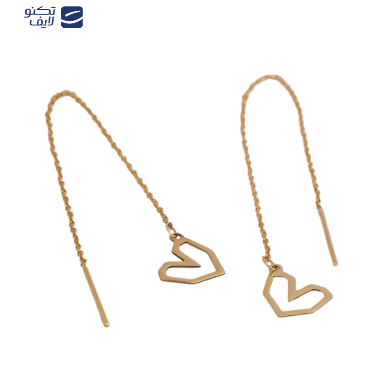 گوشواره بخیه ای طلا 18 عیار طرح قلب جذاب گوشواره بخیه ای طلا 18 عیار طرح قلب جذاب