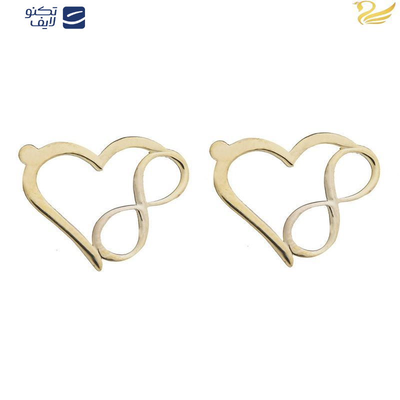 گوشواره طلا 18عیار  طرح قلب بینهایت گوشواره طلا 18عیار  طرح قلب بینهایت
