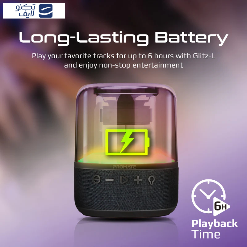 اسپیکر بلوتوثی قابل حمل پرومیت مدل GLITZ-L.BLACK اسپیکر بلوتوثی قابل حمل پرومیت مدل GLITZ-L.BLACK