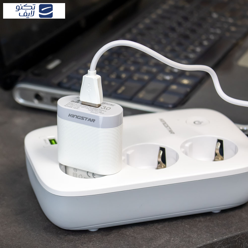 شارژر دیواری 18 وات کینگ استار مدل KW188Q به همراه کابل USB-C شارژر دیواری 18 وات کینگ استار مدل KW188Q به همراه کابل USB-C