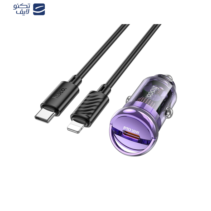 شارژر فندکی 30 وات هوکو مدل Z53 به همراه کابل تبدیل لایتنینگ  شارژر فندکی 30 وات هوکو مدل Z53 به همراه کابل تبدیل لایتنینگ