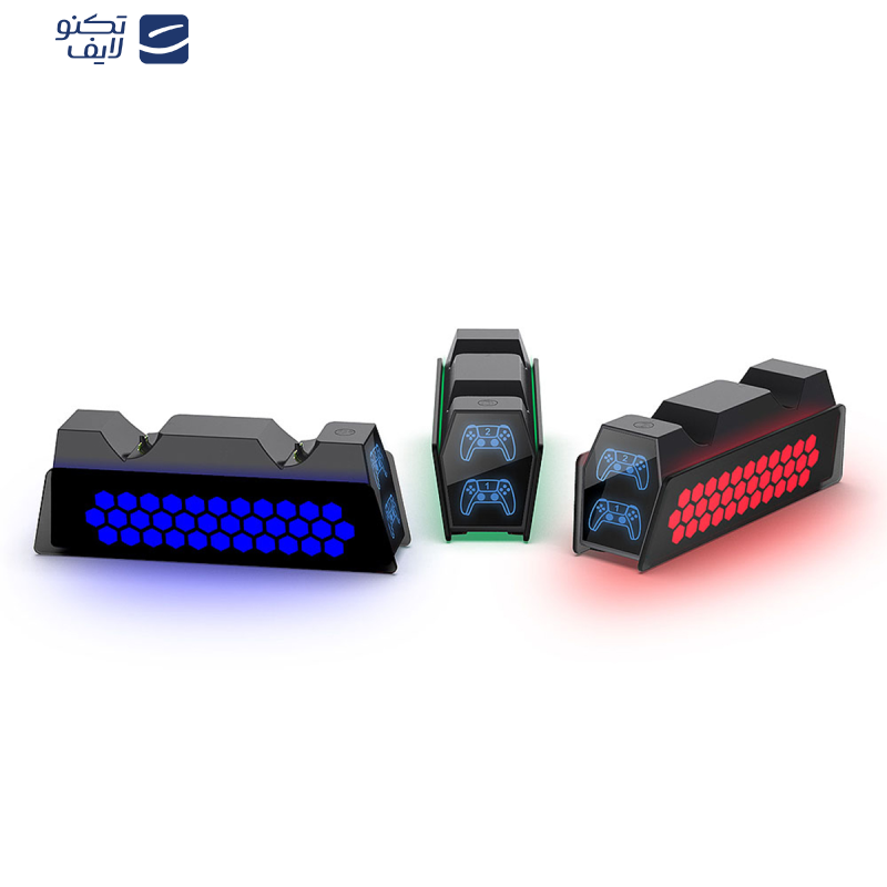 پایه شارژر RGB دسته پلی استیشن 5 دابی مدل DOBE TP5 3571 پایه شارژر RGB دسته پلی استیشن 5 دابی مدل DOBE TP5 3571