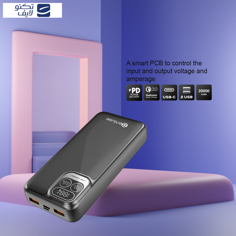 پاوربانک بنیوس مدل BE-PB03 ظرفیت 20000 میلی آمپر ساعت پاوربانک بنیوس مدل BE-PB03 ظرفیت 20000 میلی آمپر ساعت