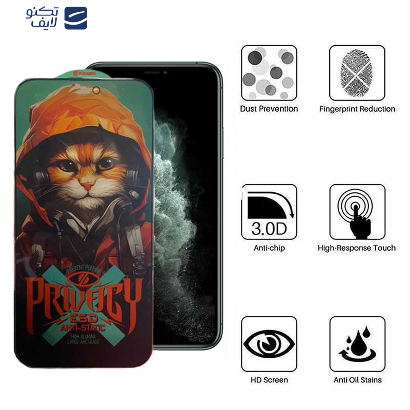 محافظ صفحه نمایش حریم شخصی اپیکوی مدل Hoodie Cat مناسب برای گوشی موبایل اپل  iPhone 11 Pro/ Xs /X محافظ صفحه نمایش حریم شخصی اپیکوی مدل Hoodie Cat مناسب برای گوشی موبایل اپل  iPhone 11 Pro/ Xs /X