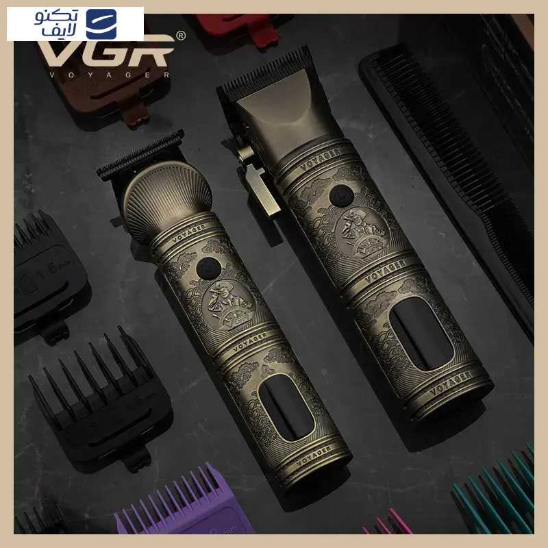 ماشین اصلاح موی سر و صورت وی جی ار مدل V-670 مجموعه 2 عددی  ماشین اصلاح موی سر و صورت وی جی ار مدل V-670 مجموعه 2 عددی