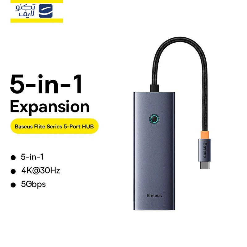 هاب 5 پورت USB-C بیسوس مدل UltraJoy Series HDMI-4K 30Hz Clarity BS-OH110 هاب 5 پورت USB-C بیسوس مدل UltraJoy Series HDMI-4K 30Hz Clarity BS-OH110