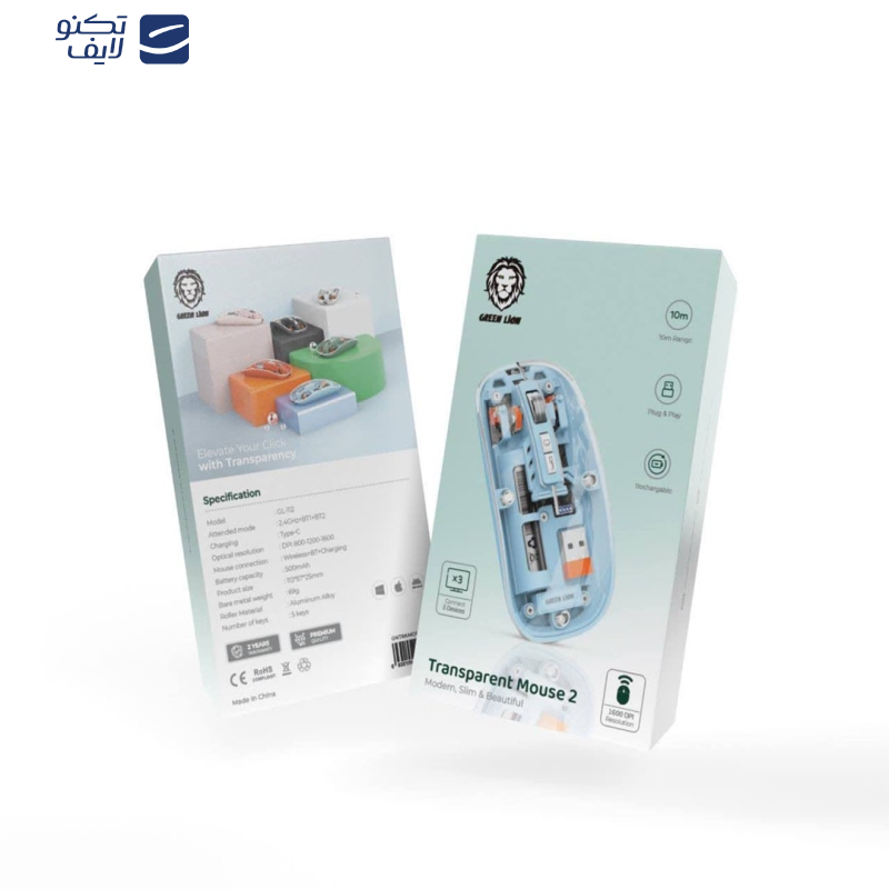 ماوس بی سیم گرین لاین مدل Transparent Mouse 2 ماوس بی سیم گرین لاین مدل Transparent Mouse 2