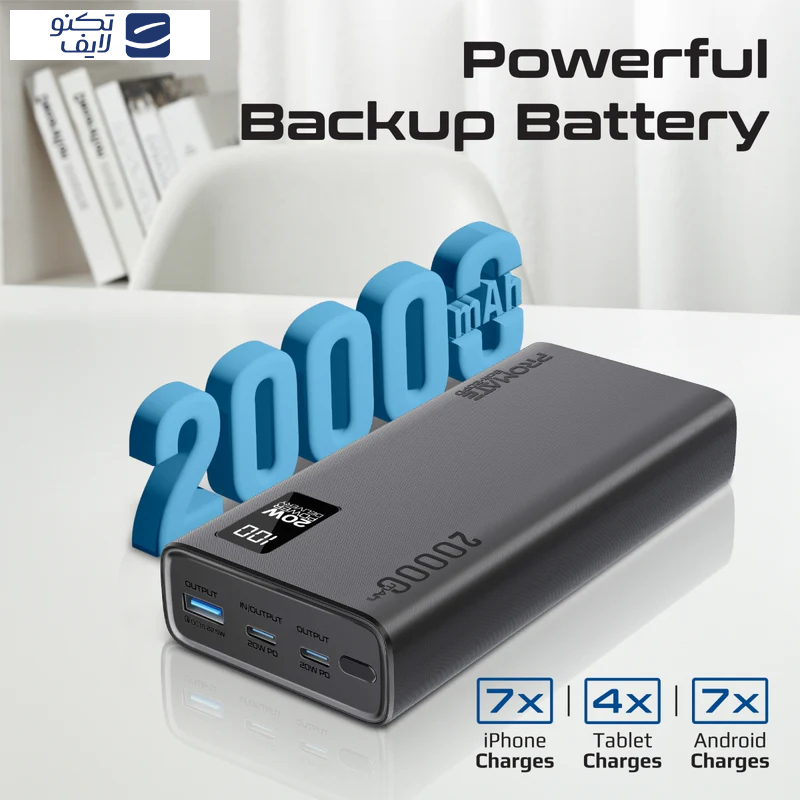 پاوربانک پرومیت مدل BOLT-20PD ظرفیت 20000 میلی آمپر ساعت پاوربانک پرومیت مدل BOLT-20PD ظرفیت 20000 میلی آمپر ساعت