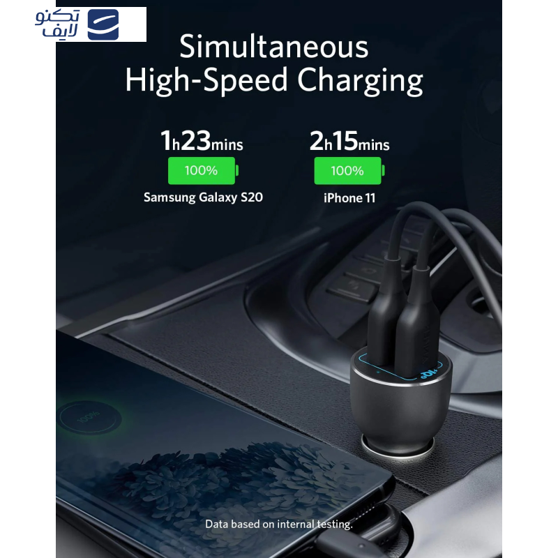 شارژر فندکی 36 وات انکر مدل PowerDrive 3 A2729 شارژر فندکی 36 وات انکر مدل PowerDrive 3 A2729