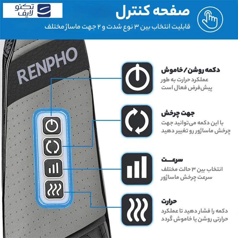ماساژور برقی گردن و شانه رنفو مدل SNM061 ماساژور برقی گردن و شانه رنفو مدل SNM061