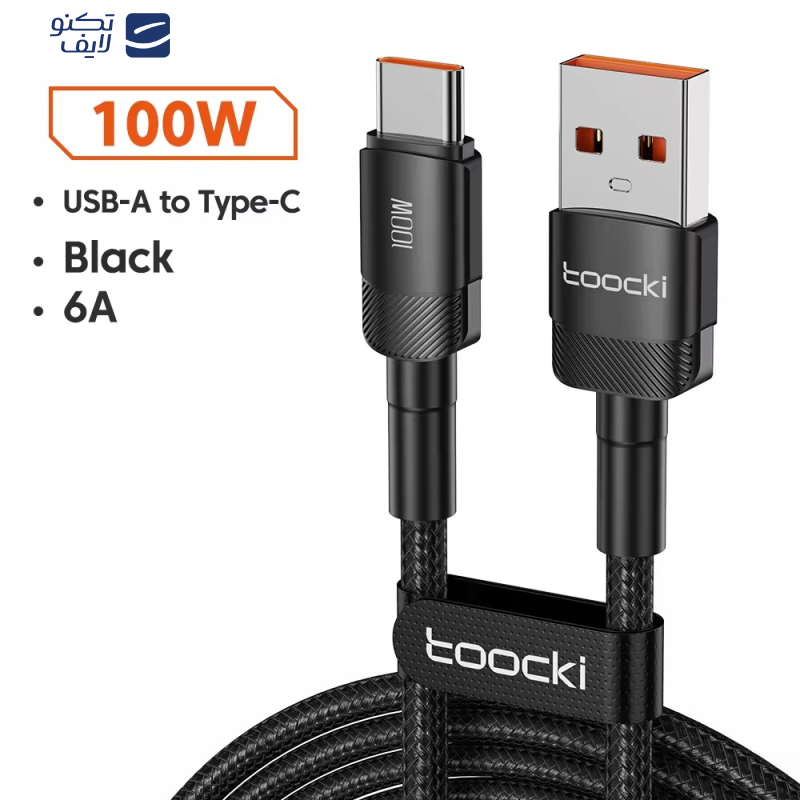 کابل تبدیل USB به USB-C توکی مدل 100W TQ-X12 طول 2 متر کابل تبدیل USB به USB-C توکی مدل 100W TQ-X12 طول 2 متر