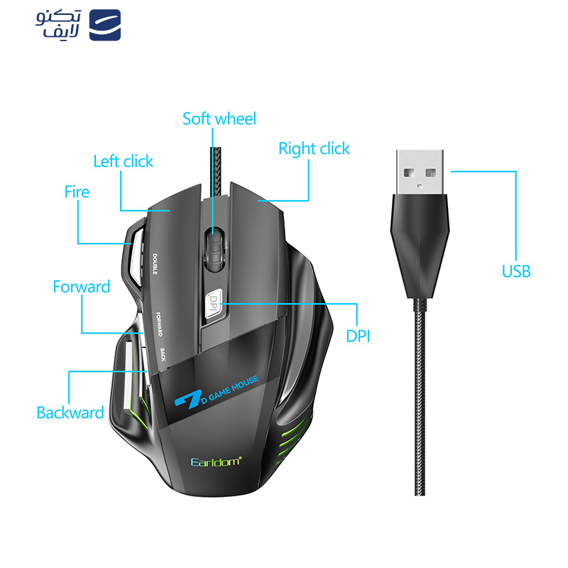 ماوس مخصوص بازی ارلدام مدل ET-KM11 ماوس مخصوص بازی ارلدام مدل ET-KM11