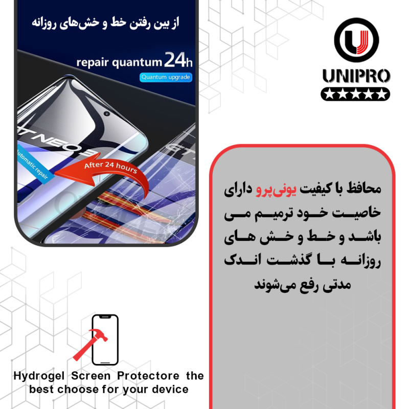 محافظ صفحه نمایش شفاف یونی پرو مدل 5 star مناسب برای گوشی موبایل ناتینگ فون 2 به همراه محافظ پشت گوشی محافظ صفحه نمایش شفاف یونی پرو مدل 5 star مناسب برای گوشی موبایل ناتینگ فون 2 به همراه محافظ پشت گوشی