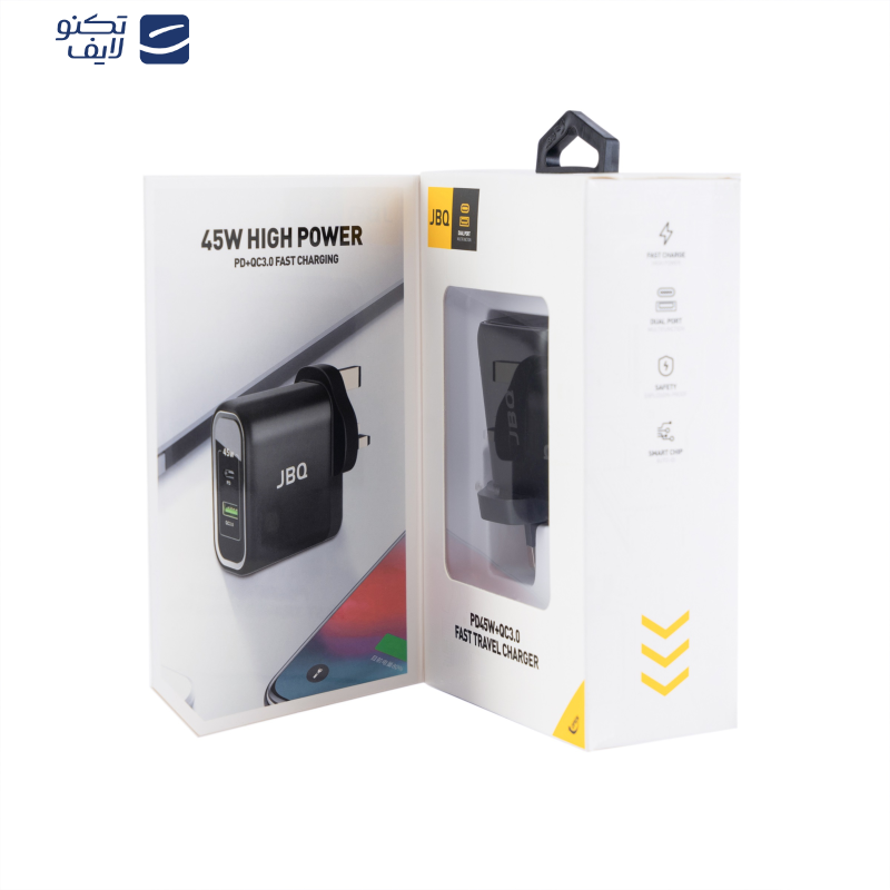 شارژر دیواری 45 وات جی بی کیو مدل HC-745 شارژر دیواری 45 وات جی بی کیو مدل HC-745