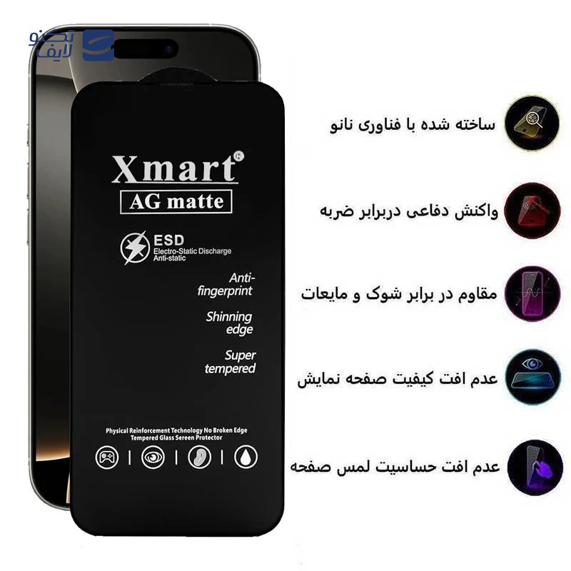 gallery-گلس گوشی مات اپل iPhone 16 Plus اپیکوی مدل Xmart Ag Matte copy.png