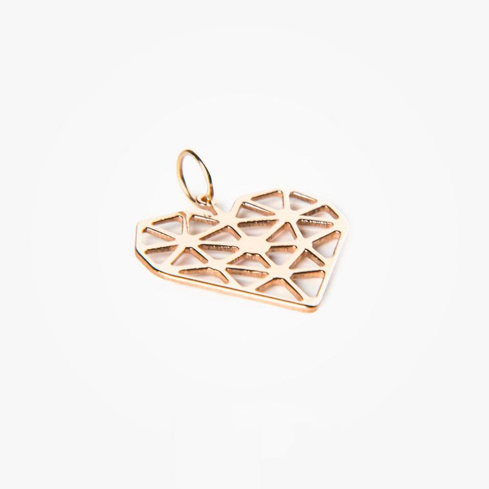 پلاک طلا 18عیار زنانه طرح قلب ژِئومتریک پلاک طلا 18عیار زنانه طرح قلب ژِئومتریک