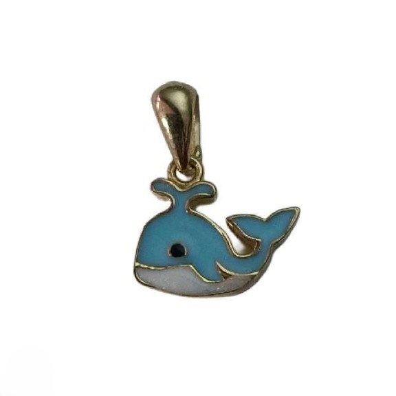 پلاک طلا 18 عیار زنانه اپال گلد مدل نهنگ میناکاری پلاک طلا 18 عیار زنانه اپال گلد مدل نهنگ میناکاری