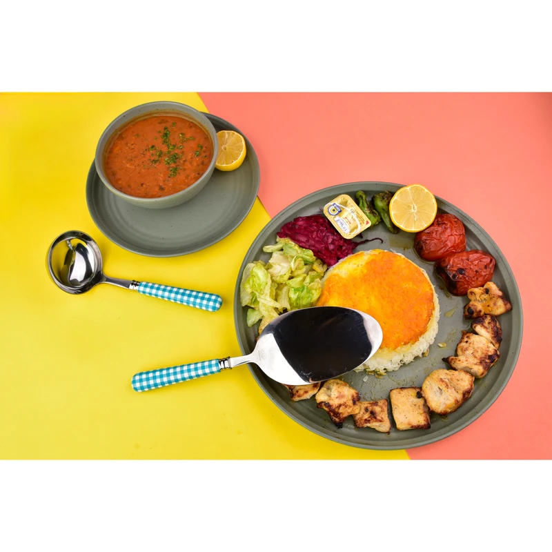 کفگیر و ملاقه سی اند اس مدل شطرنجی